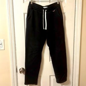 Mens Hollister Logo Sweatpants, Navy, Size Medium